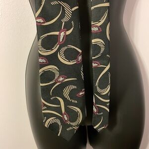 Givenchy Monsieur Abstract Swirl Geometric Design Italian Silk Tie Made in USA